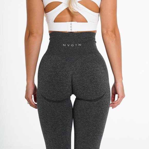 NVGTN Pants - NVGTN Black Speckled Contour Seamless Leggings